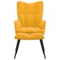 Relaxsessel mit Hocker Senfgelb Samt Relaxsessel mit Hocker Senfgelb Samt