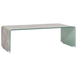 vidaXL Couchtisch Braun Marmor-Optik 98x45x31 cm Hartglas
