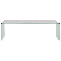 vidaXL Couchtisch Braun Marmor-Optik 98x45x31 cm Hartglas