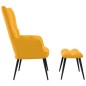 Relaxsessel mit Hocker Senfgelb Samt Relaxsessel mit Hocker Senfgelb Samt