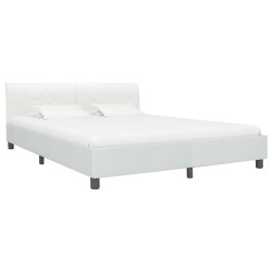 vidaXL Bettgestell Weiß Kunstleder 180×200 cm