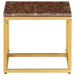 vidaXL Couchtisch Braun 40×40×35 cm Echtstein in Marmoroptik