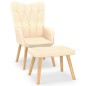 Relaxsessel mit Hocker Creme Stoff Relaxsessel mit Hocker Creme Stoff