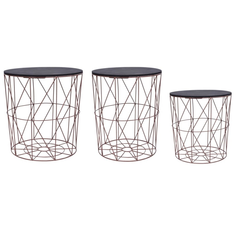 vidaXL Couchtische 3 Stk. Kupferfarben vidaXL Couchtische 3 Stk. Kupferfarben