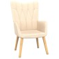 Relaxsessel mit Hocker Creme Stoff Relaxsessel mit Hocker Creme Stoff