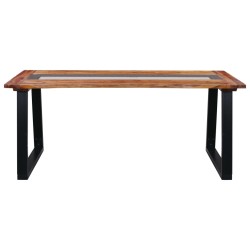 vidaXL Esstisch 180 x 90 x 75 cm Massivholz Akazie und Glas