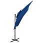 vidaXL Ampelschirm mit Lüftung 250x250 cm Azurblau vidaXL Ampelschirm mit Lüftung 250x250 cm Azurblau