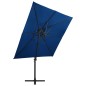 vidaXL Ampelschirm mit Lüftung 250x250 cm Azurblau vidaXL Ampelschirm mit Lüftung 250x250 cm Azurblau