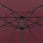 vidaXL Sonnenschirm mit LED-Leuchten und Metallmast 400 cm Bordeauxrot vidaXL Sonnenschirm mit LED-Leuchten und Metallmast 400 cm Bordeauxrot