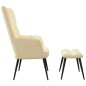 vidaXL Relaxsessel mit Hocker Cremeweiß Samt vidaXL Relaxsessel mit Hocker Cremeweiß Samt