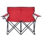 vidaXL Campingstuhl 2-Sitzer Klappbar Stahl und Stoff Rot vidaXL Campingstuhl 2-Sitzer Klappbar Stahl und Stoff Rot