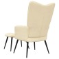 vidaXL Relaxsessel mit Hocker Cremeweiß Samt vidaXL Relaxsessel mit Hocker Cremeweiß Samt