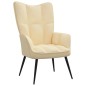 vidaXL Relaxsessel mit Hocker Cremeweiß Samt vidaXL Relaxsessel mit Hocker Cremeweiß Samt