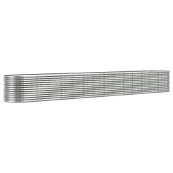 vidaXL Hochbeet Pulverbeschichteter Stahl 620x80x68 cm Silbern