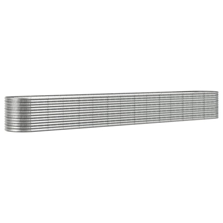 vidaXL Hochbeet Pulverbeschichteter Stahl 620x80x68 cm Silbern