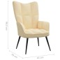 vidaXL Relaxsessel mit Hocker Cremeweiß Samt vidaXL Relaxsessel mit Hocker Cremeweiß Samt
