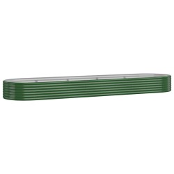 vidaXL Hochbeet Pulverbeschichteter Stahl 396x100x36 cm Grün