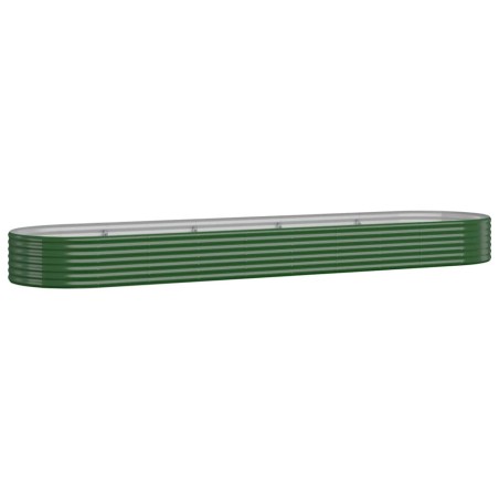 vidaXL Hochbeet Pulverbeschichteter Stahl 396x100x36 cm Grün