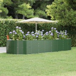 vidaXL Hochbeet Grün 367x140x68 cm Pulverbeschichteter Stahl