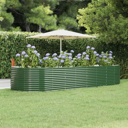 vidaXL Hochbeet Grün 367x140x68 cm Pulverbeschichteter Stahl
