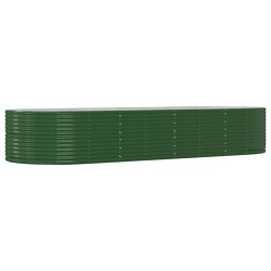 vidaXL Hochbeet Grün 367x140x68 cm Pulverbeschichteter Stahl