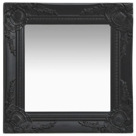 vidaXL Wandspiegel im Barock-Stil 40x40 cm Schwarz 