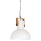 vidaXL Hängelampe Industriestil 25 W Weiß Rund Mangoholz 42 cm E27 vidaXL Hängelampe Industriestil 25 W Weiß Rund Mangoholz 42 cm E27