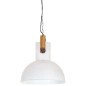 vidaXL Hängelampe Industriestil 25 W Weiß Rund Mangoholz 42 cm E27 vidaXL Hängelampe Industriestil 25 W Weiß Rund Mangoholz 42 cm E27