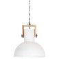 vidaXL Hängelampe Industriestil 25 W Weiß Rund Mangoholz 42 cm E27 vidaXL Hängelampe Industriestil 25 W Weiß Rund Mangoholz 42 cm E27