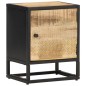 vidaXL Nachttisch mit Geschnitzter Tür 40x30x50 cm Raues Mangoholz