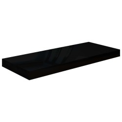 vidaXL Schweberegal Hochglanz-Schwarz 60x23,5x3,8 cm MDF
