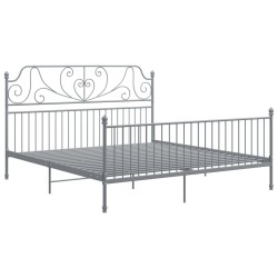 vidaXL Bettgestell Grau Metall 200x200 cm