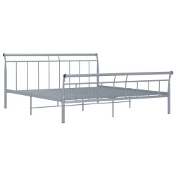 vidaXL Bettgestell Grau Metall 160x200 cm