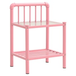 vidaXL Nachttisch Rosa Transparent 45x34,5x62,5 cm Metall und Glas