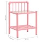 vidaXL Nachttisch Rosa Transparent 45x34,5x62,5 cm Metall und Glas