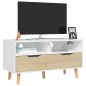 vidaXL TV-Schrank Weiß und Sonoma-Eiche 90x40x48,5 cm Holzwerkstoff vidaXL TV-Schrank Weiß und Sonoma-Eiche 90x40x48,5 cm Holzwerkstoff
