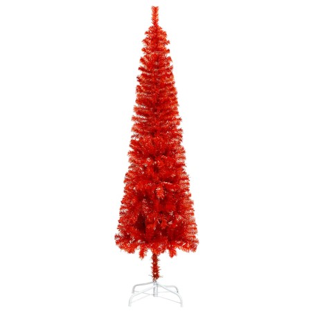 vidaXL Schlanker Weihnachtsbaum Rot 210 cm 