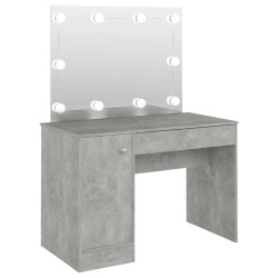 vidaXL Schminktisch mit LED-Beleuchtung 110x55x145 cm MDF Betongrau