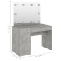vidaXL Schminktisch mit LED-Beleuchtung 110x55x145 cm MDF Betongrau vidaXL Schminktisch mit LED-Beleuchtung 110x55x145 cm MDF Betongrau