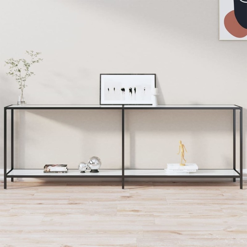 vidaXL Konsolentisch Weiß 220x35x75,5 cm Hartglas vidaXL Konsolentisch Weiß 220x35x75,5 cm Hartglas