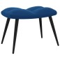 Relaxsessel mit Hocker Blau Samt Relaxsessel mit Hocker Blau Samt