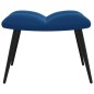Relaxsessel mit Hocker Blau Samt Relaxsessel mit Hocker Blau Samt
