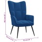 Relaxsessel mit Hocker Blau Samt Relaxsessel mit Hocker Blau Samt