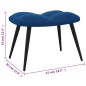 Relaxsessel mit Hocker Blau Samt Relaxsessel mit Hocker Blau Samt