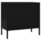 vidaXL Sideboard Schwarz 75x35x70 cm Stahl und Hartglas vidaXL Sideboard Schwarz 75x35x70 cm Stahl und Hartglas