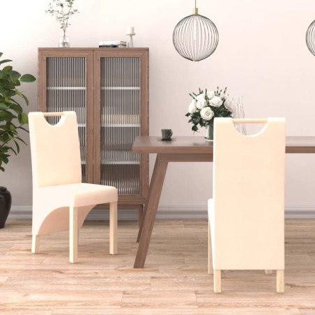 vidaXL Esszimmerstühle 2 Stk. Creme Stoff