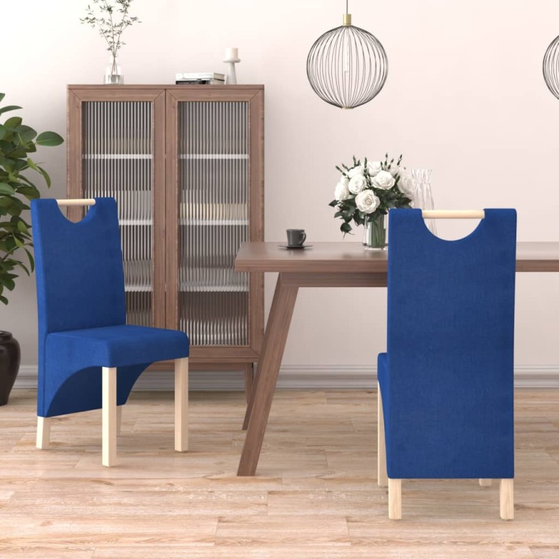 vidaXL Esszimmerstühle 2 Stk. Blau Stoff vidaXL Esszimmerstühle 2 Stk. Blau Stoff