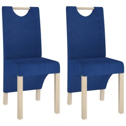 vidaXL Esszimmerstühle 2 Stk. Blau Stoff