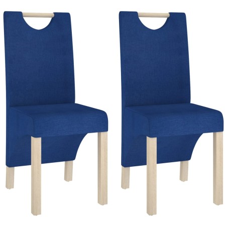 vidaXL Esszimmerstühle 2 Stk. Blau Stoff