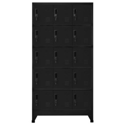 vidaXL Schließfachschrank Schwarz 90x40x180 cm Stahl